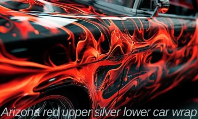 arizona red upper silver lower car wrap