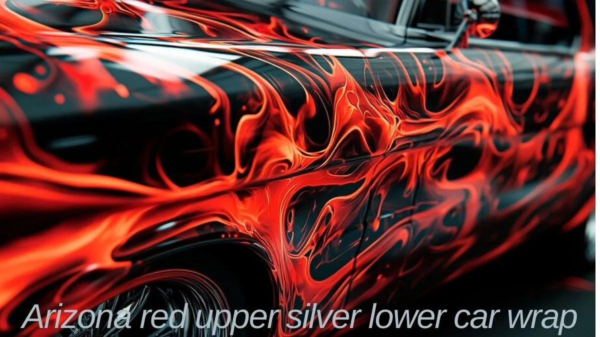 arizona red upper silver lower car wrap